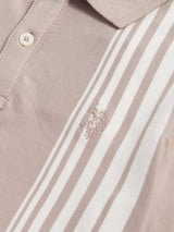 Boys Vertical Stripe Polo Shirt in Atmosphere