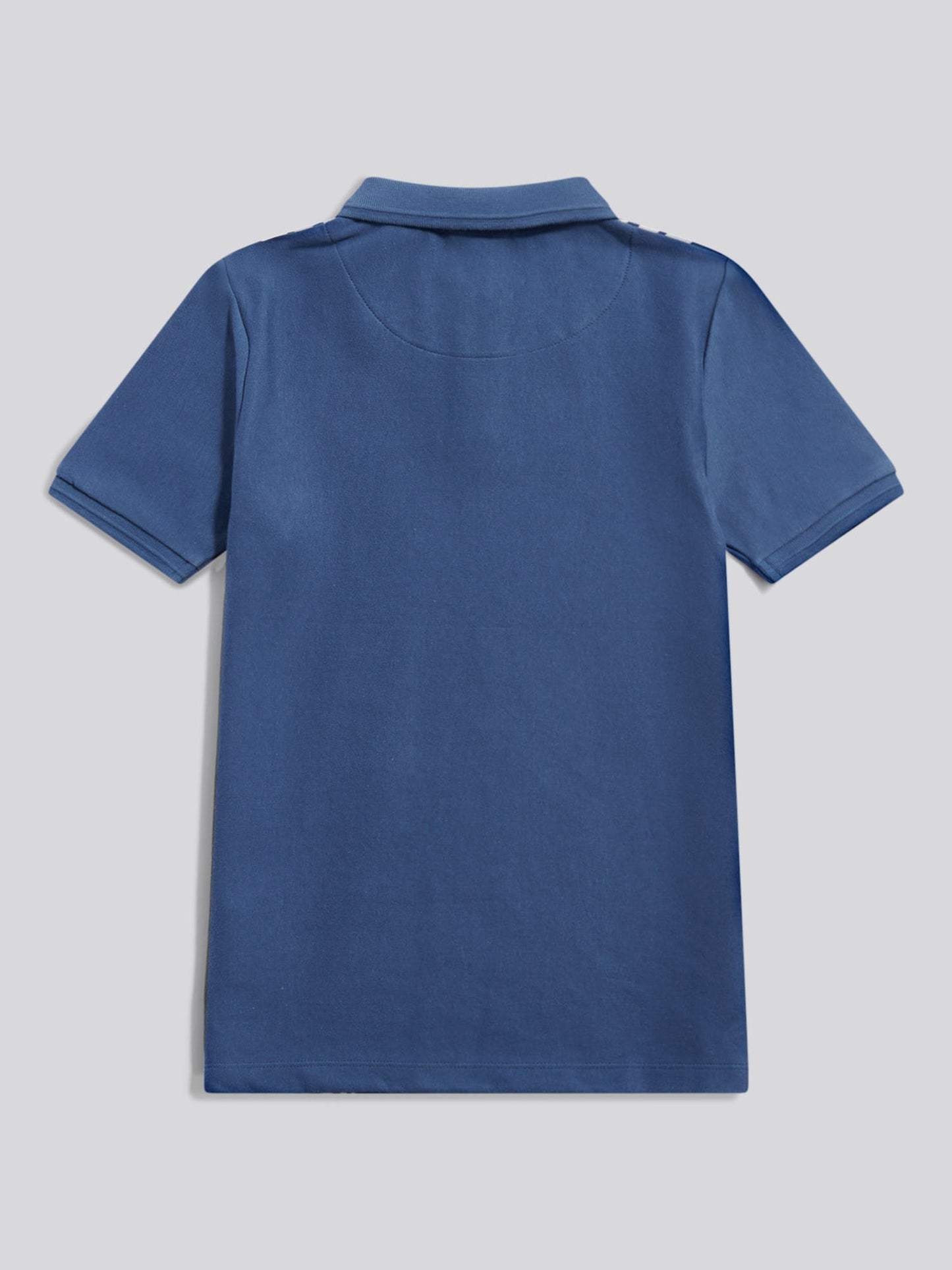 Boys Vertical Stripe Polo Shirt in Vintage Indigo
