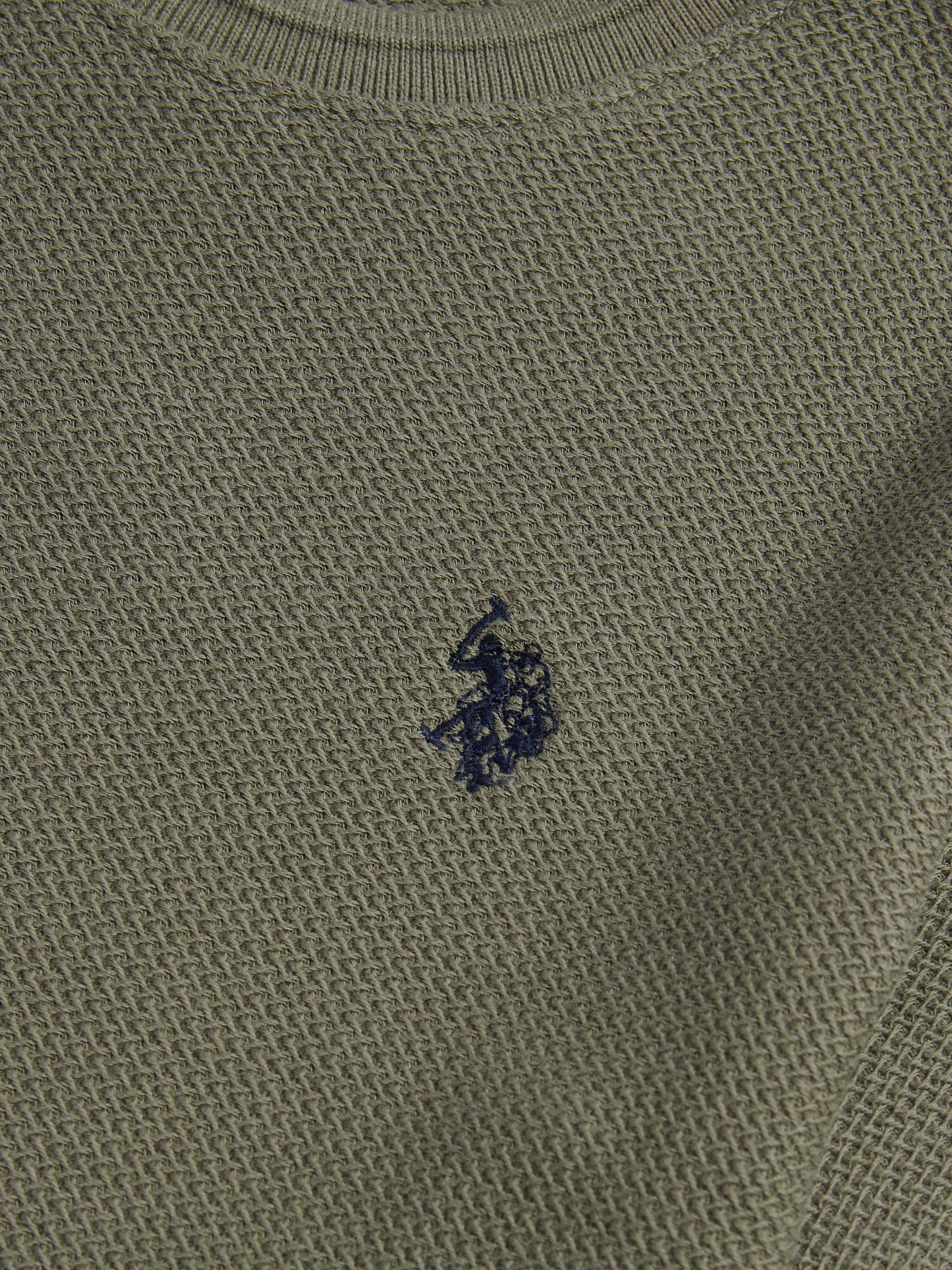 Boys Herringbone Texture T-Shirt in Mulled Basil