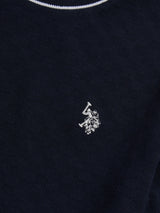 Boys Tipped Pique T-Shirt in Dark Sapphire Navy
