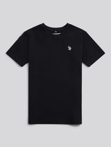Boys Check Texture T-Shirt, in Black