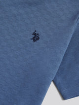Boys Check Texture T-Shirt, in Vintage Indigo