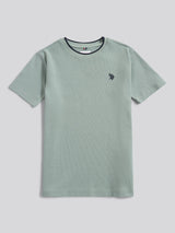 Boys Knit Texture T-Shirt in Iceberg Green