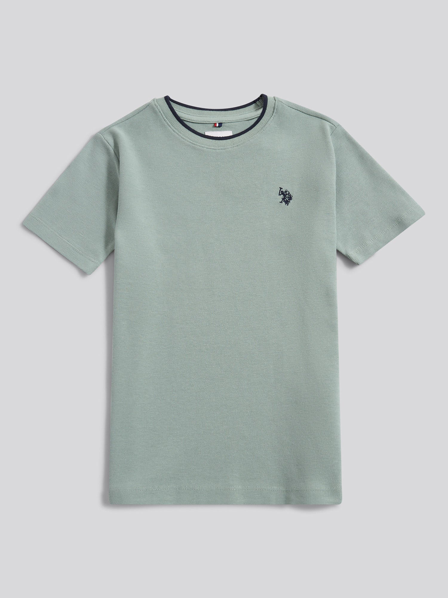 Boys Knit Texture T-Shirt in Iceberg Green