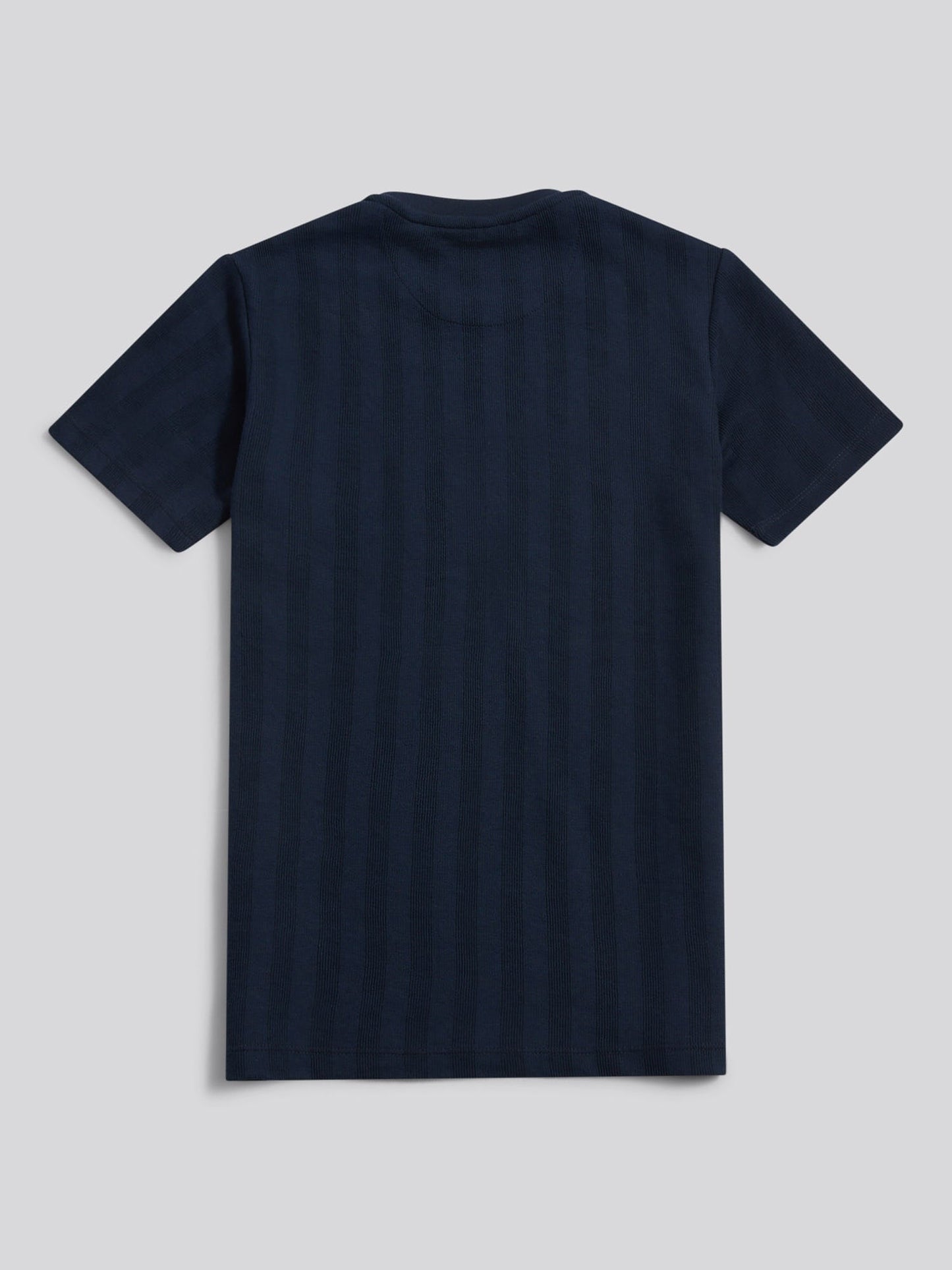 Boys Smart Vertical Texture T-Shirt in Dark Sapphire Navy