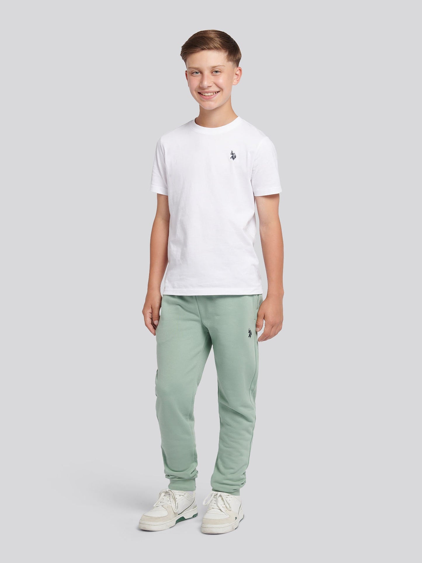 Boys Double Horsemen Loopback Jogger Iceberg Green