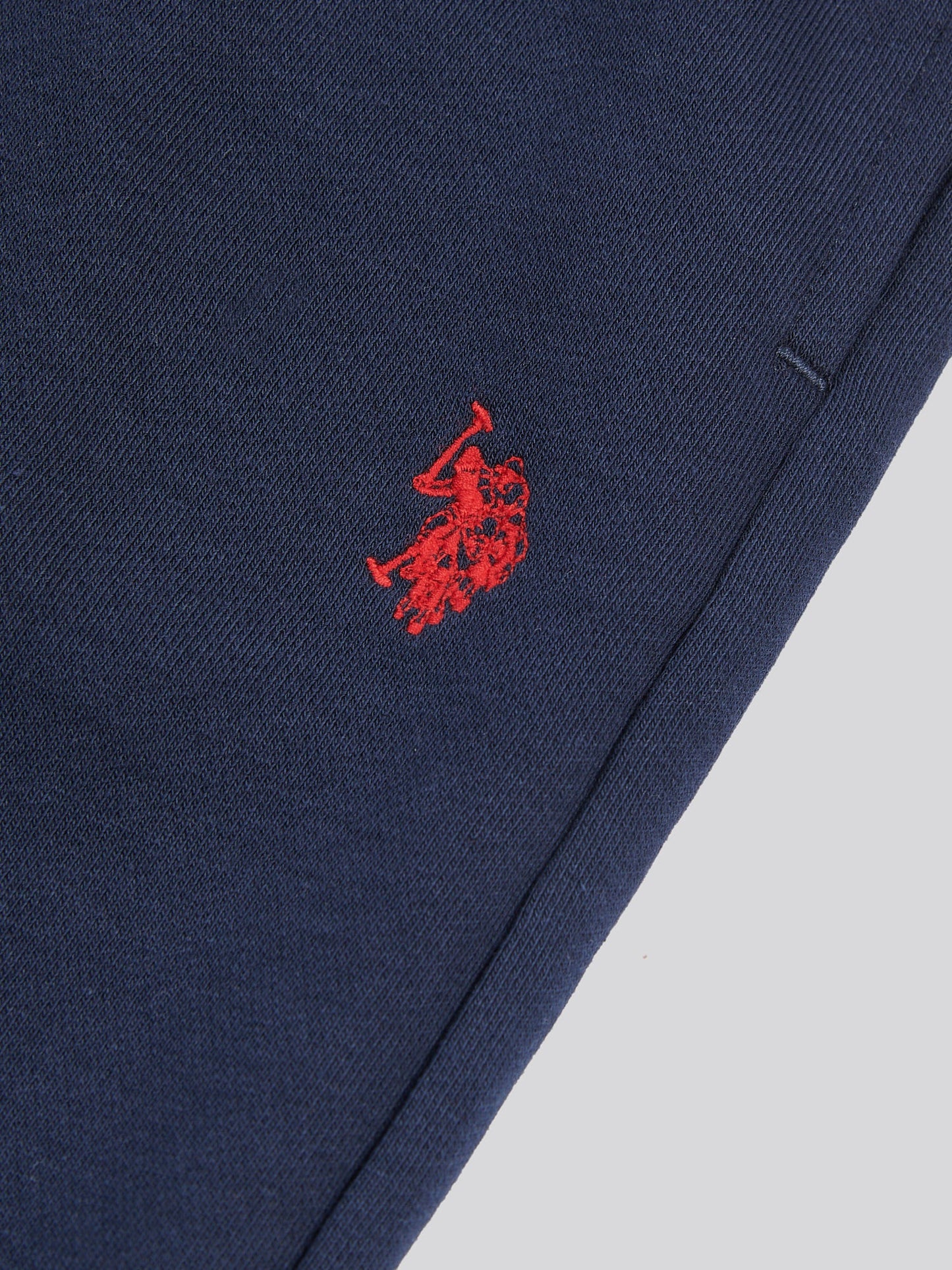Boys Double Horsemen Straight Leg Jogger in Dark Sapphire Navy / Haute Red DHM
