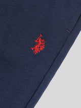 Boys Double Horsemen Straight Leg Jogger in Dark Sapphire Navy / Haute Red DHM
