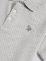 Boys Waffle Texture Polo Shirt in High Rise