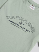 Boys Heritage Graphic Print T-Shirt in Iceberg Green
