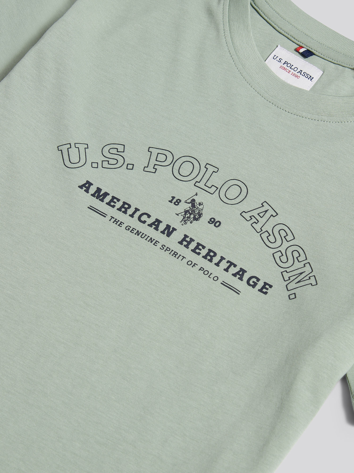 Boys Heritage Graphic Print T-Shirt in Iceberg Green