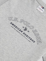 Boys Heritage Graphic Print T-Shirt in Mid Grey Marl