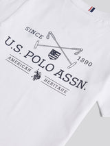 Boys USPA Back Graphic T-Shirt in Bright White