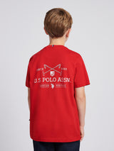 Boys USPA Back Graphic T-Shirt in Haute Red
