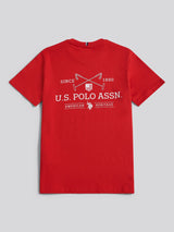 Boys USPA Back Graphic T-Shirt in Haute Red