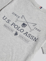 Boys USPA Back Graphic T-Shirt in Mid Grey Marl
