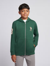 Boys Player 3 Zip Hoodie in Pineneedle
