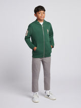 Boys Player 3 Zip Hoodie in Pineneedle