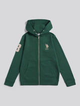 Boys Player 3 Zip Hoodie in Pineneedle