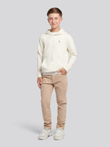 Boys Double Horsemen Hoodie Whisper White