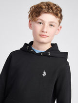 Boys Double Horsemen Hoodie Black Bright White DHM