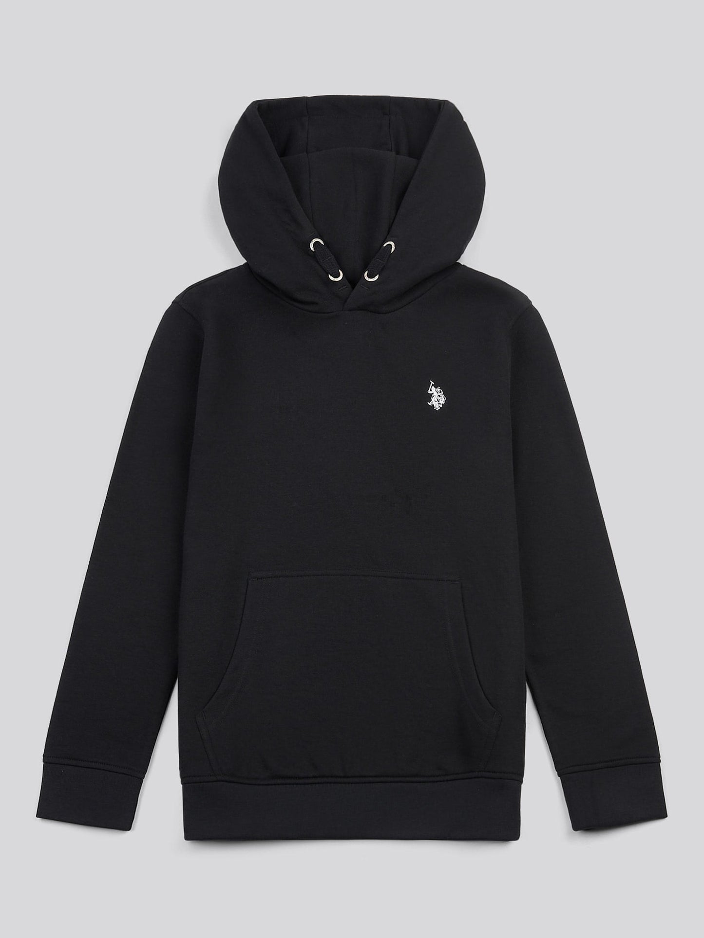 Boys Double Horsemen Hoodie Black Bright White DHM