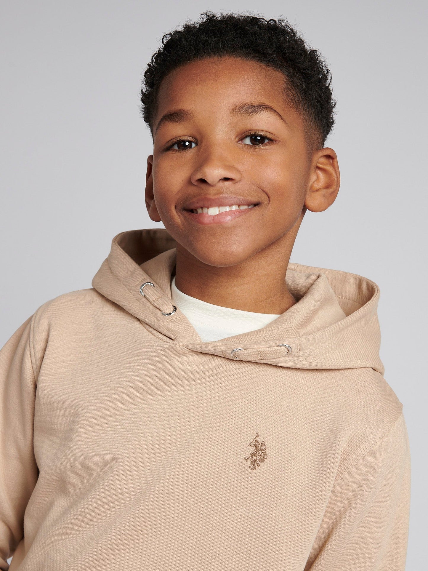 Boys Double Horsemen Hoodie Doeskin