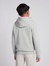 Boys Double Horsemen Hoodie Mid Grey Marl