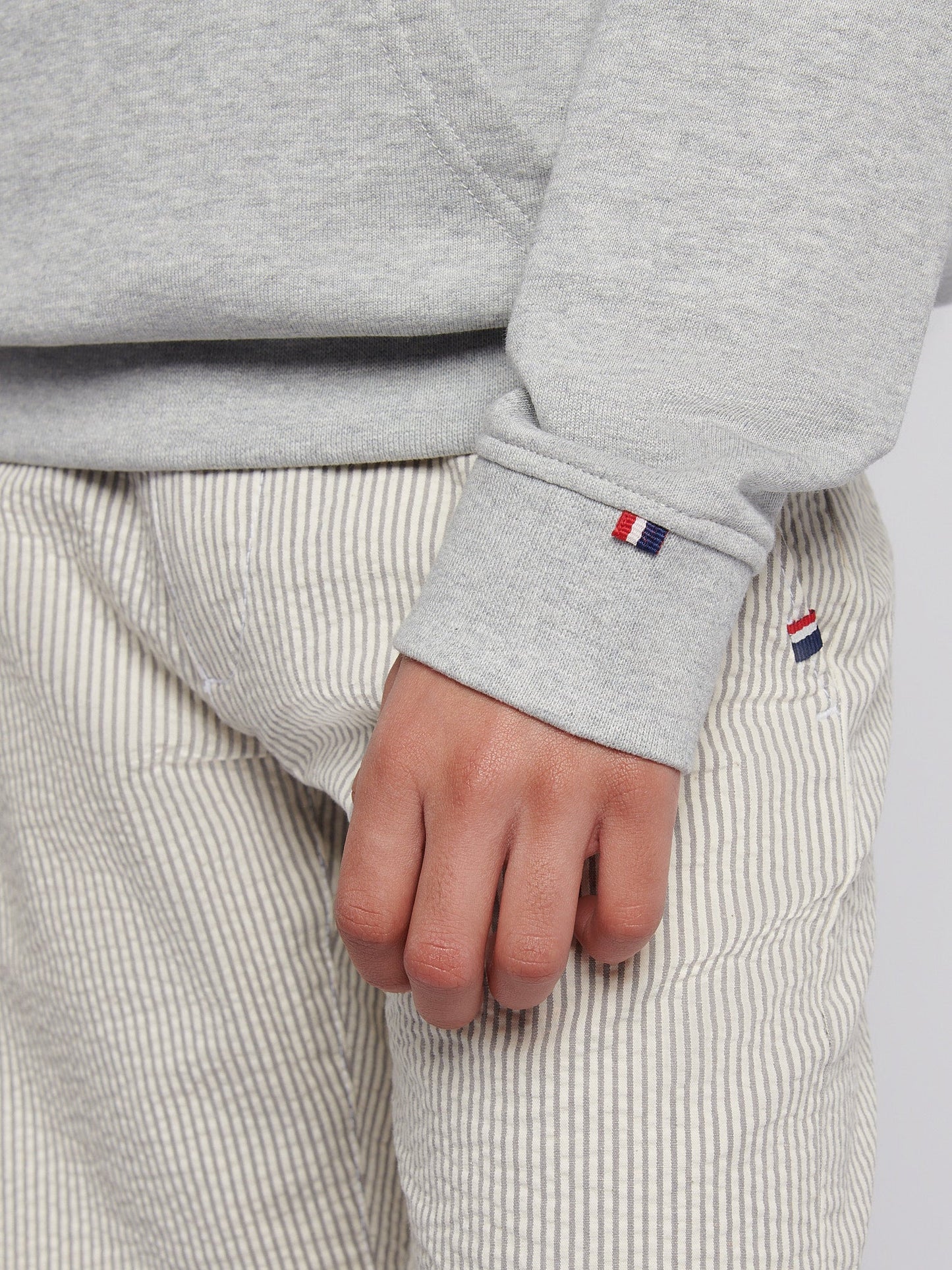 Boys Double Horsemen Hoodie Mid Grey Marl