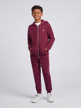 Boys Double Horsemen Zip Hoodie Grape Wine
