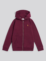 Boys Double Horsemen Zip Hoodie Grape Wine