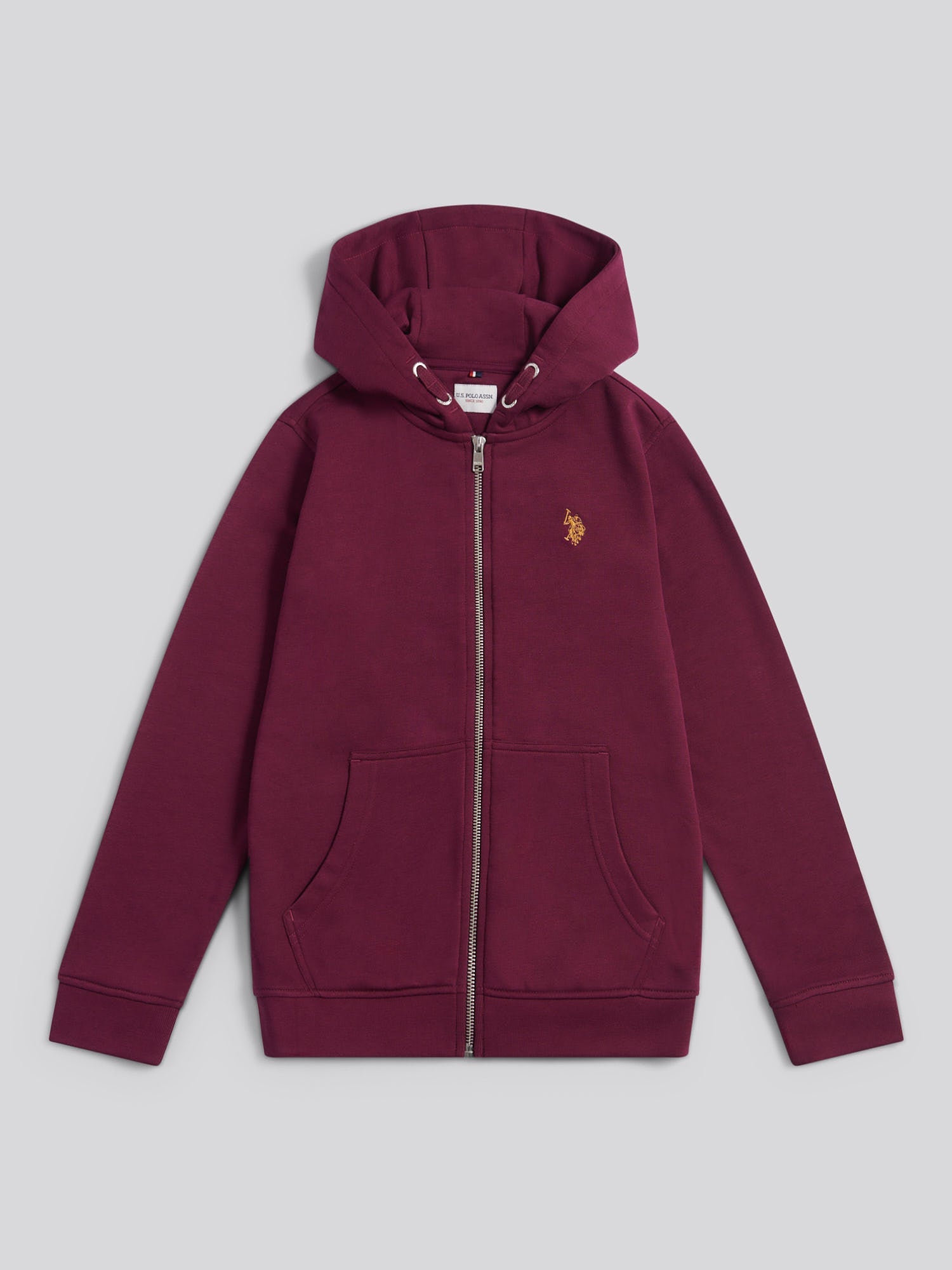 Boys Double Horsemen Zip Hoodie Grape Wine