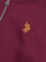 Boys Double Horsemen Zip Hoodie Grape Wine