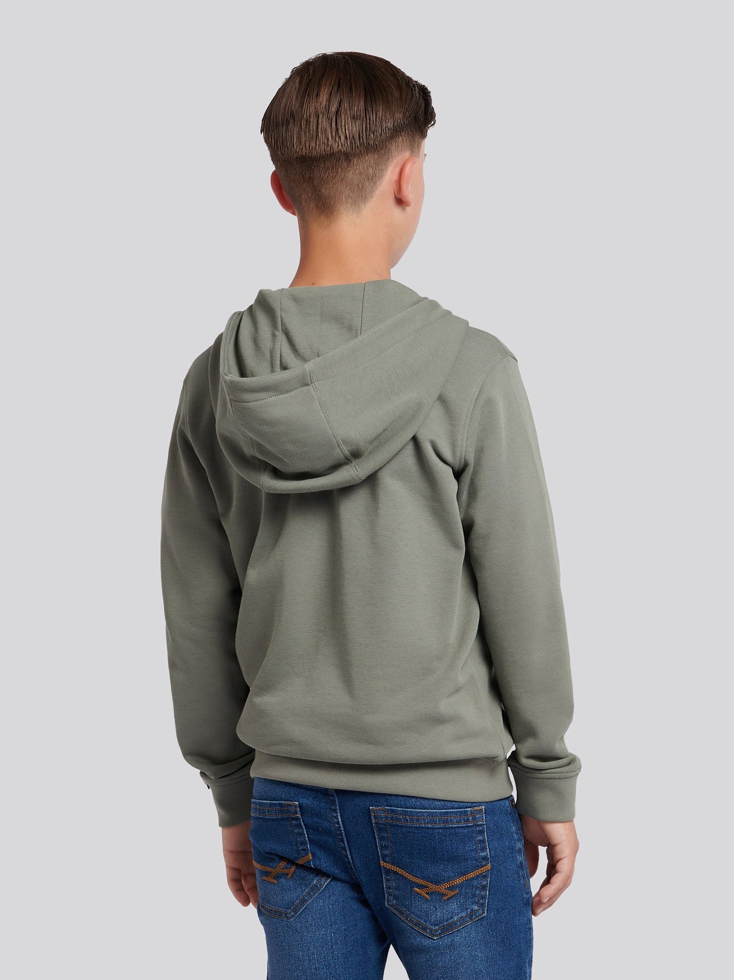 Boys Double Horsemen Zip Hoodie Mulled Basil