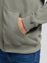 Boys Double Horsemen Zip Hoodie Mulled Basil