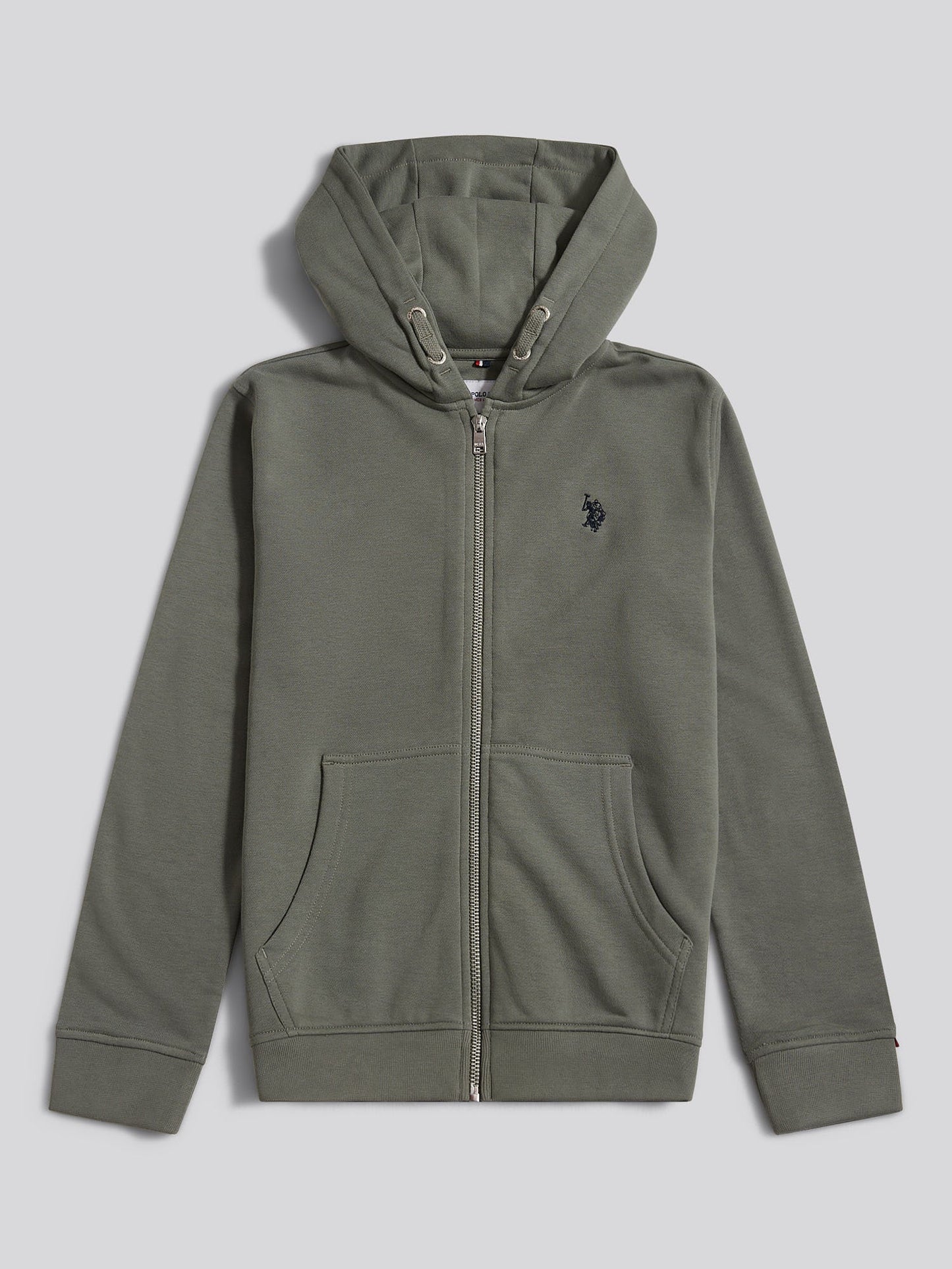 Boys Double Horsemen Zip Hoodie Mulled Basil
