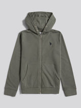 Boys Double Horsemen Zip Hoodie Mulled Basil