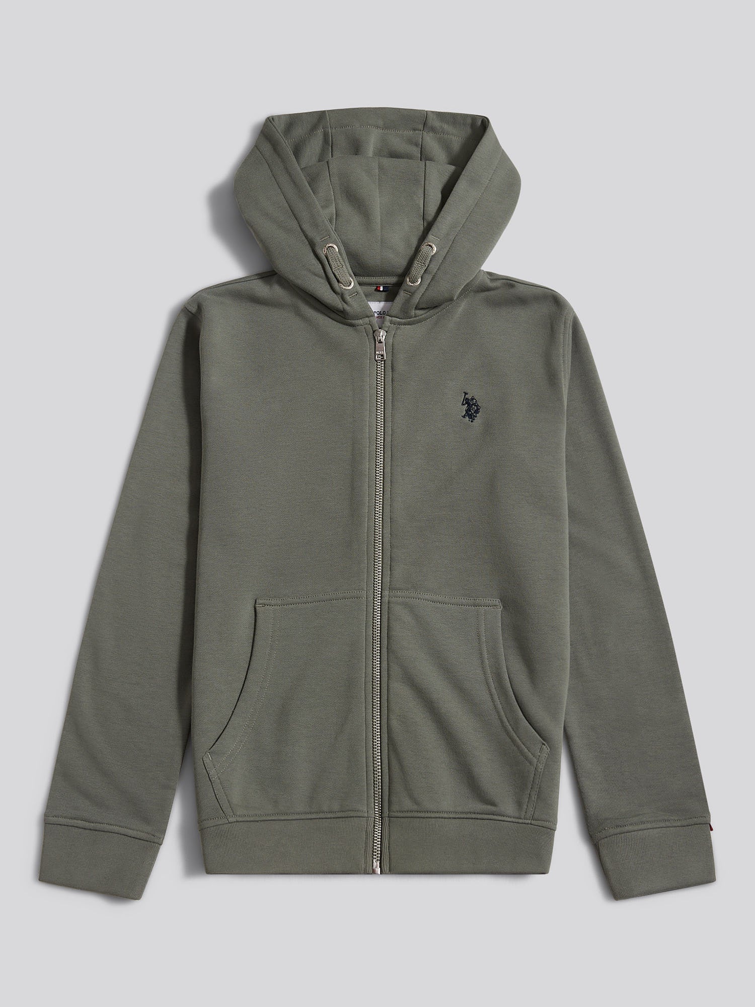 Boys Double Horsemen Zip Hoodie Mulled Basil