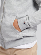 Boys Double Horsemen Zip Hoodie Mid Grey Marl