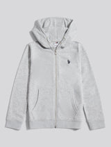 Boys Double Horsemen Zip Hoodie Mid Grey Marl