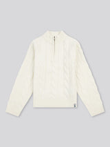 Boys Cable Knit Funnel in Whisper White