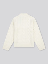 Boys Cable Knit Funnel in Whisper White