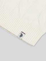 Boys Cable Knit Funnel in Whisper White
