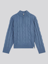 Boys Cable Knit Funnel in Vintage Indigo