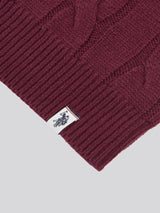Boys Cable Knit Funnel in Grape Wine