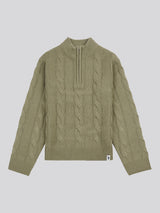 Boys Cable Knit Funnel in Mulled Basil