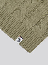 Boys Cable Knit Funnel in Mulled Basil