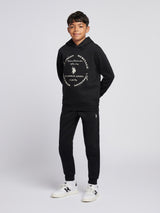 Boys Circle Graphic Hoodie & Jogger Set in Black