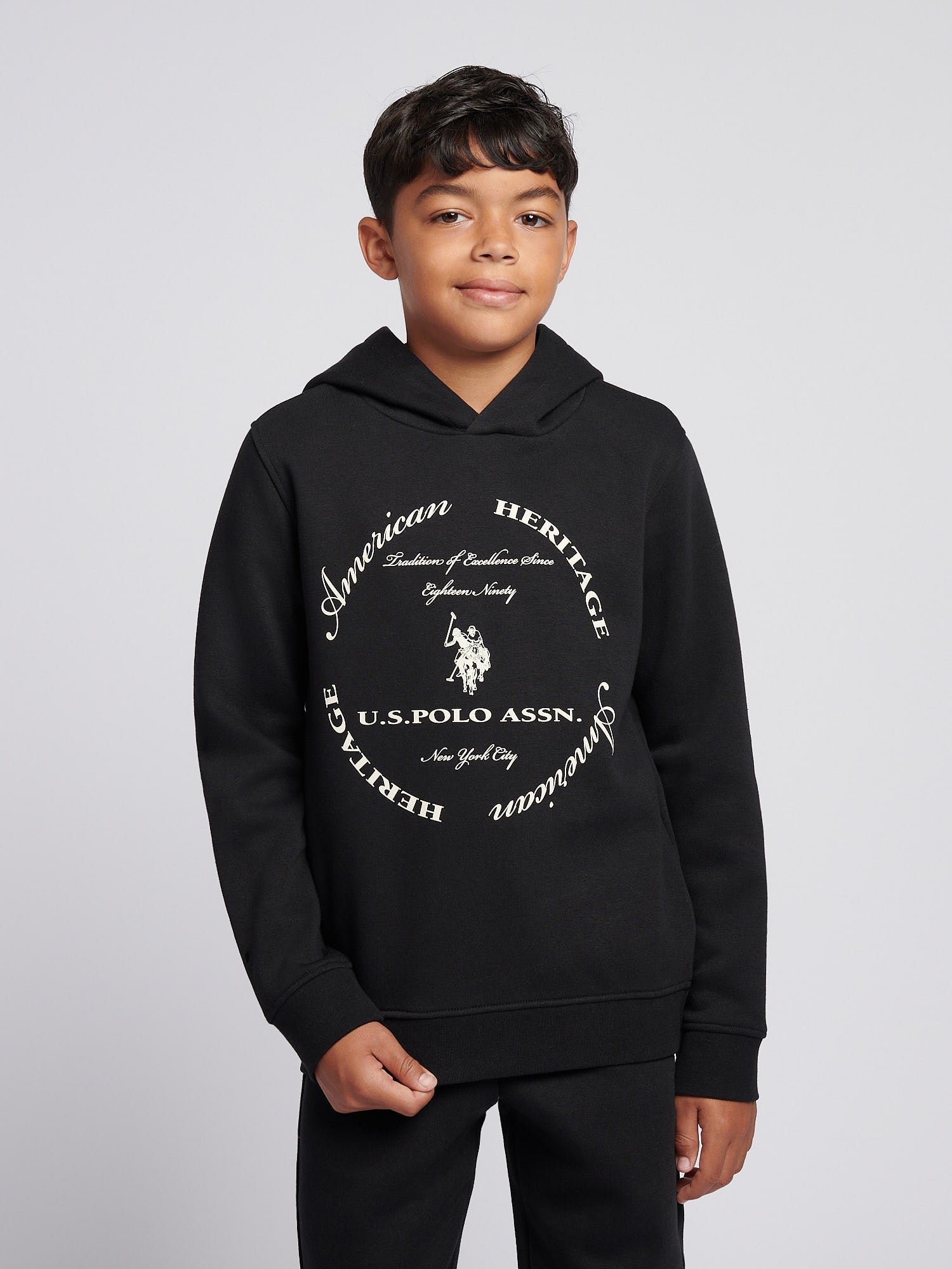 Boys Circle Graphic Hoodie & Jogger Set in Black