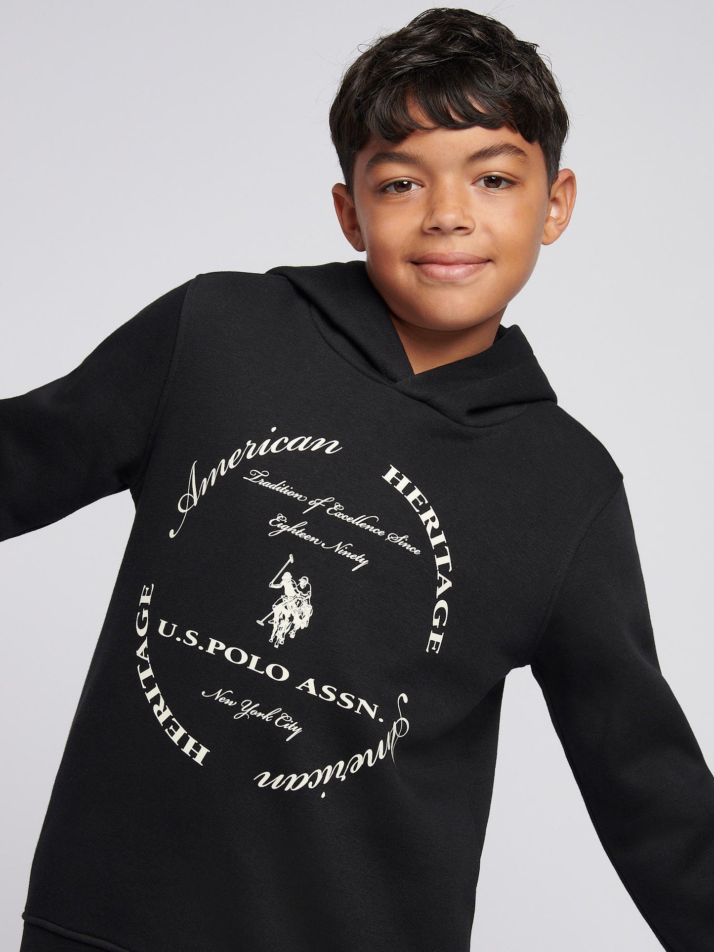 Boys Circle Graphic Hoodie & Jogger Set in Black